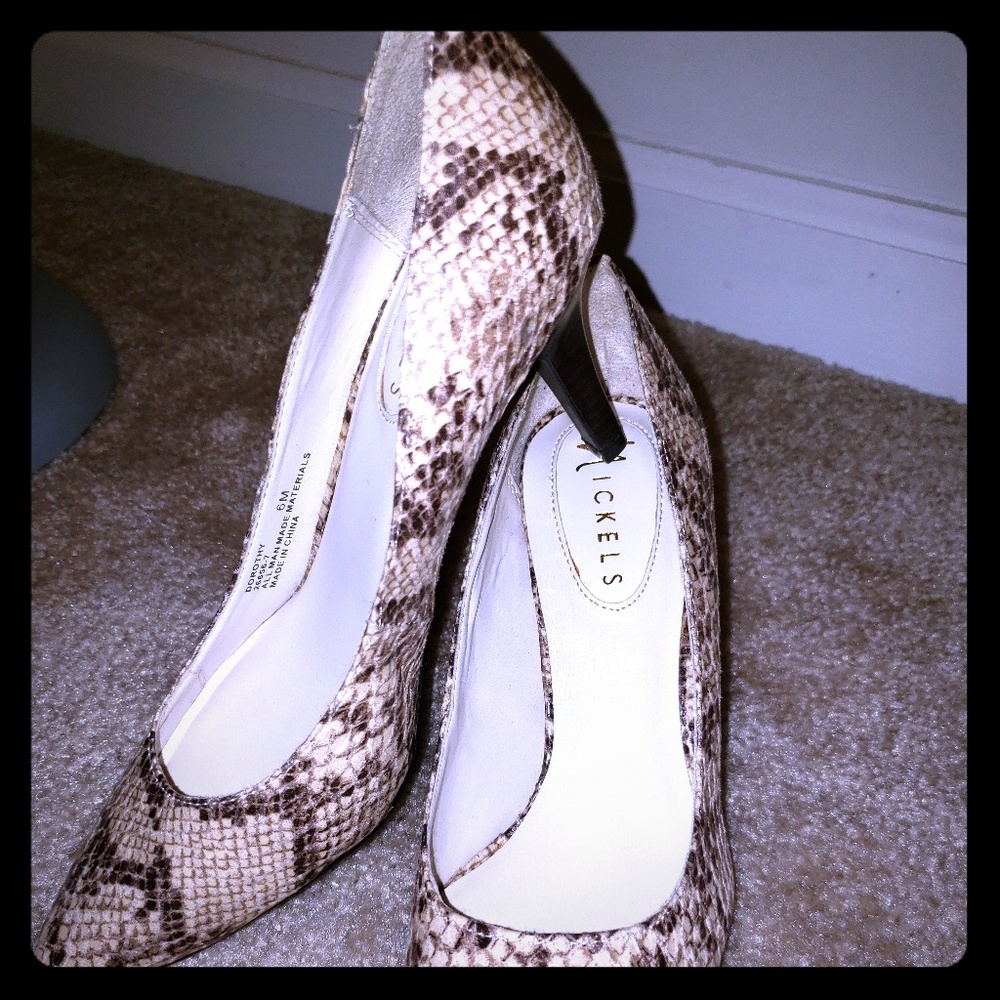 NWOT Nickels: Snake Skin Print Heels